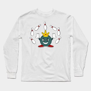 King at Bowling with Bowling pin Long Sleeve T-Shirt